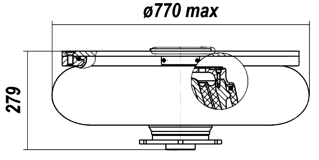 Пневморессора ПР-770-279-150